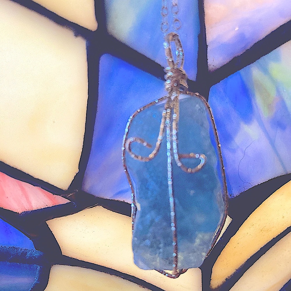Aquamarine Crystal Necklace. Happy Valentines Day!